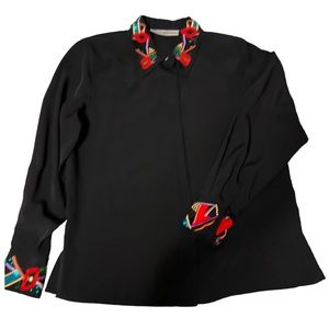 Yves St. Clair Blouse Petite. Black